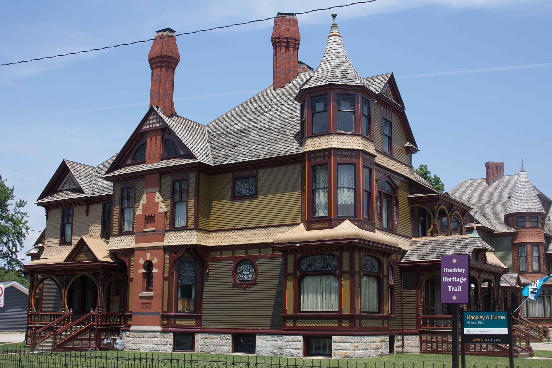 The ornate Victorian Charles Hackley House at the Hackley and Hume Historic Site in Muskegon